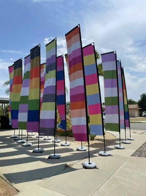 Advertising Beauty & Barber Windless Feather Flag Bundle Fly Banners with Water Bag Cross Base Spike Base
