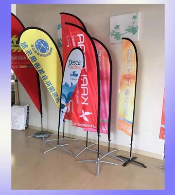 Advertising Beauty & Barber Windless Feather Flag Bundle Fly Banners with Water Bag Cross Base Spike Base