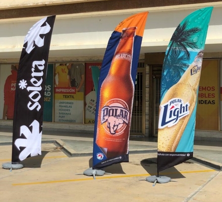 Advertising Beauty & Barber Windless Feather Flag Bundle Fly Banners with Water Bag Cross Base Spike Base