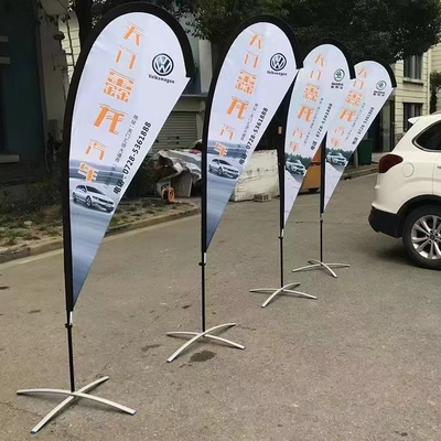 Flying Custom Feather Promotional Flag Pipe For Advertising Teardrop Banner Swooper Flag