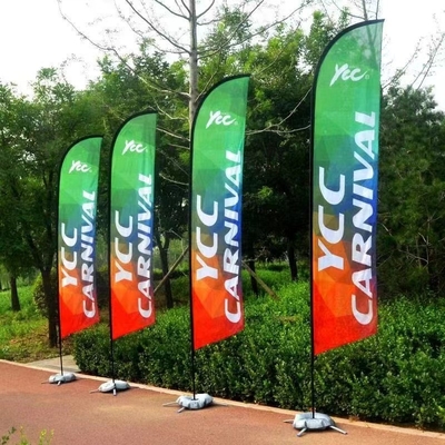 Advertising Beauty & Barber Windless Feather Flag Bundle Fly Banners with Water Bag Cross Base Spike Base