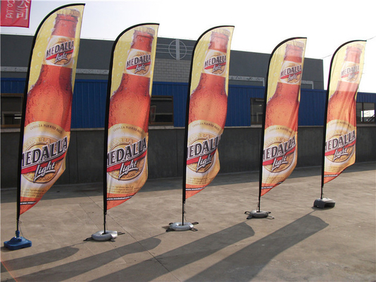 Advertising Beauty & Barber Windless Feather Flag Bundle Fly Banners with Water Bag Cross Base Spike Base